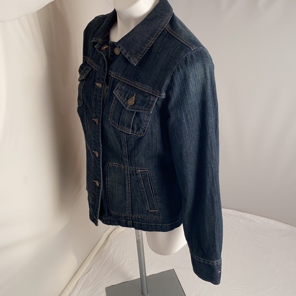 Tommy Hilfiger dark rinse utility denim jacket L - Picture 3 of 11
